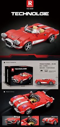 Ramiz Zestaw Klocków Auto Kabriolet Czerwony 311El.