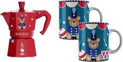 Zdjęcie Bialetti Zestaw Joyful Christmas Kawiarka Moka Express 6Tz Czerwona + 2 Kubki 300ml - Dobczyce