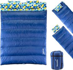 Zdjęcie Skandika Śpiwór Podwójny Iceland Double Flanell Niebieski - Łapy