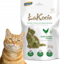 Zdjęcie Hilton Łakocie Pastylki Z Trawą I Kurczakiem Przysmak Dla Kota Na Trawienie I Zdrowe Mięśnie 30G - Alwernia