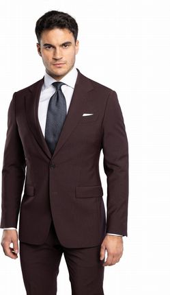 Burgundowy  garnitur BENEVENTO szyty na miarę | kolekcja LUXURY
