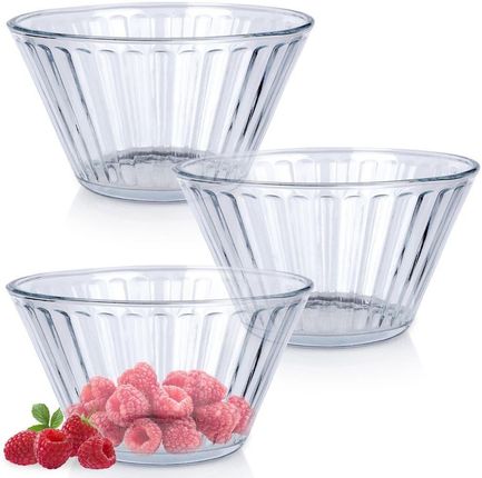 3x Miseczki Salaterki Małe Miski Szklane Na Surówki Przekąski Desery Lody 