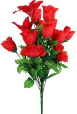 Zdjęcie Goliat Czerwony Bukiet Sztucznych Kwiatów Żywe Piękno Róża I Lilia 54cm - Trzcianka