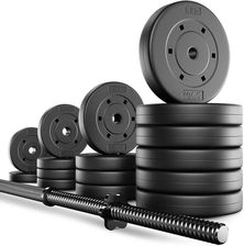 Zdjęcie Trex Sport Zestaw Obciążeń Bitumicznych Ze Sztangą 55Kg, Gryf Prosty 180Cm - Wisła