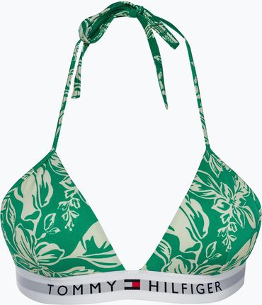 Góra od stroju kąpielowego Tommy Hilfiger Triangle Fixed Foam Print vinted tropical olympic green