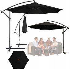 Zdjęcie Lean Parasol Ogrodowy Boczny Z Regulacją Pochyłu Pokrowiec 350 X 250Cm Czarny Le - Wieliczka
