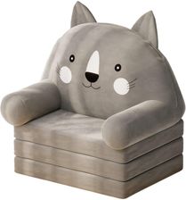 Zdjęcie Lean Toys Rozkładany Fotel Dla Dziecka Kot 3 Poziomowy Szary 56x50cm - Jordanów
