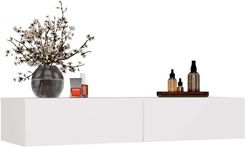 Zdjęcie Toaletka Kosmetyczna Wisząca Mika 110 Cm 2 Szuflady Do Sypialni Biała (MMPTOAMIKA110BIA) - Rabka-Zdrój