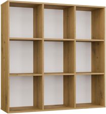 Zdjęcie Regał Malax 3X3 H Dąb Artisan Zabudowany Tył Hdf Półki 110X110 Cm (MMPRMLX3X3HART) - Piwniczna-Zdrój