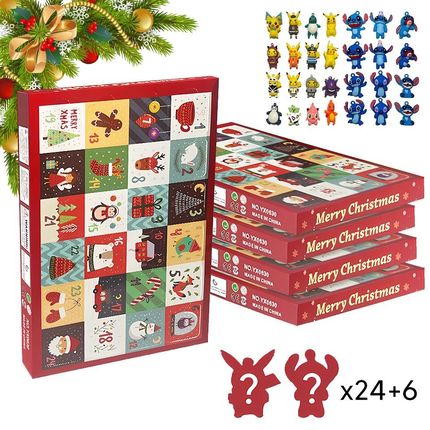 Kalendarz Adwentowy Dla Dzieci 24 Szt Prezent Kalendarz +6 Szt Figurki