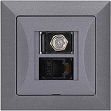 Zdjęcie Gniazdo typu F + gniazdo RJ45 POLA silver 33105 - Łasin