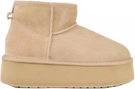 Buty śniegowce Emu AUSTRALIA STINGER MICRO Flatform skórzane brązowy W13082 Ocieplane