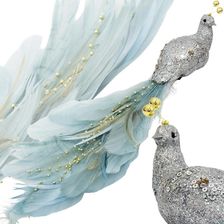 Zdjęcie CHRISTMAS DECORATION Ptaszek 38cm Szary - Pyskowice