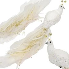 Zdjęcie CHRISTMAS DECORATION Ptaszek 38cm Biały - Kołobrzeg