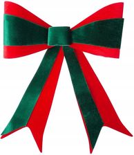 Zdjęcie Koopman Dekoracyjna Kokarda Świąteczna Welurowa 45cm Zestaw 1 szt. Czerwono Zielona - Miasteczko Śląskie