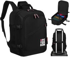 Zdjęcie PLECAK DO SAMOLOTU 40X30X20 BAGAŻ PODRĘCZNY WIZZAIR RYANAIR KABINOWY MOCNY LEKKI PETERSON CZARNY - Biskupiec