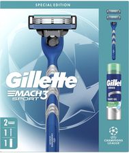 Zdjęcie Gillette Mach3 Sport Zestaw Maszynka do golenia dla mężczyzn + Wymienne ostrza, 2 szt. + Żel do golenia Sensitive, 200 ml - Skoczów