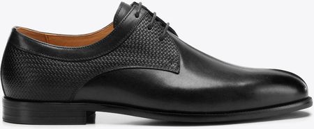 Męskie derby ze skóry naturalnej licowej czarne