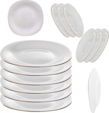 Kadax Talerz Deserowy Boni 21cm Bia�y Ze Z�otym Rantem 6szt. (38550)