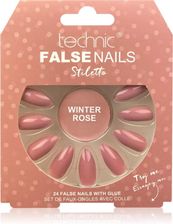Zdjęcie Technic Cosmetics False Nails Stiletto Sztuczne Paznokcie Winter Rose 24Szt. - Warta