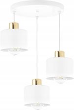 Ledlux Lampa Sufitowa Wisząca Żyrandol Złota Biała Nowoczesna 3X E27 Do Salonu