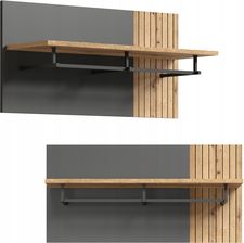 Zdjęcie Mebelbos Panel Ścienny Z Półką I Wieszakiem Do Przedpokoju Dąb Evoke Grafit Esteban (MSBP149WIE_PN8019801) - Stepnica