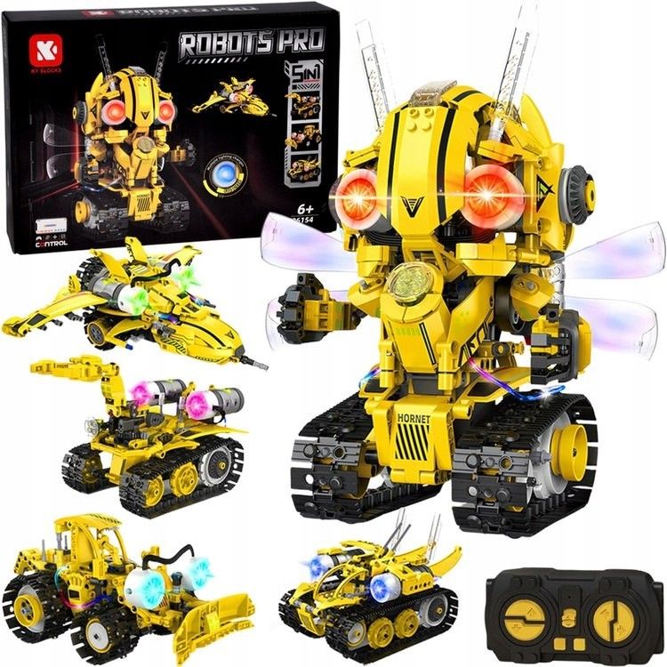Jokomisiada Klocki Techniczne Robots Pro 5W1 Zestaw Pilot + Światło Led ...