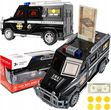 Click4Toys Skarbonka Sejf Dla Dzieci Policja Auto Na Monety Banknoty Hasło Pin Led