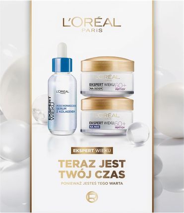 L'Oreal Paris Ekspert Wieku 60+ Zestaw Serum Do Twarzy 30ml + Krem Na Dzień 50ml + Krem Na Noc 50ml