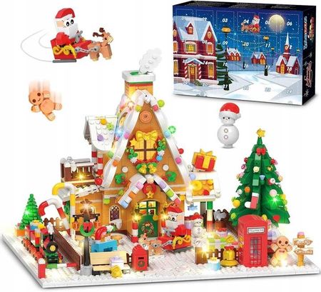 Insoon Kalendarz Adwentowy Klocki Domek Z Piernika Choinka Mikolaj Led 1763 El.