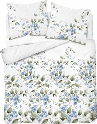 Detexpol Pościel Flanelowa 160X200 Biała W Niebieskie Kwiaty Pastel Flowers 5626 A (2370942)