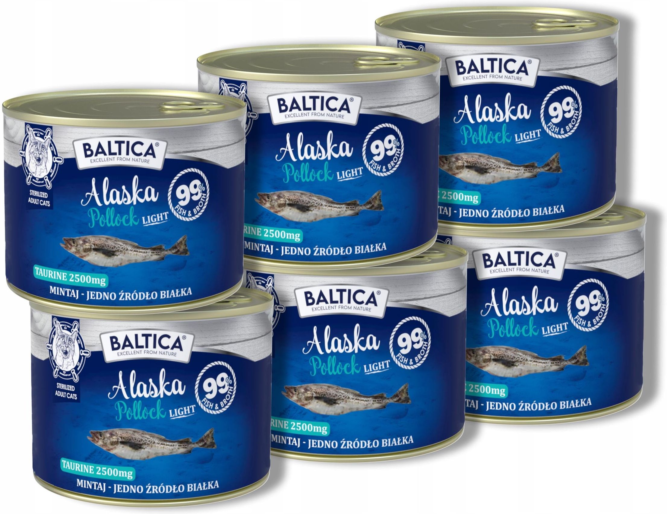 Polloock Karma Baltica Excellent Alaska Pollock Light Mintaj Dla Kotów 6X185G ...