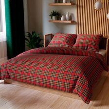 Zdjęcie Markizeta Komplet Pościeli Świątecznej Z Bawełny Satynowej Szkoti 220X200 Szkocka Kratka - Pabianice