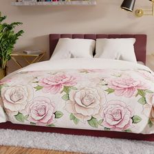 Markizeta Komplet Po�cieli Patti Z Bawe�ny Satynowej 160X200 Kremowa R�owa Du�e Kwiaty R�e