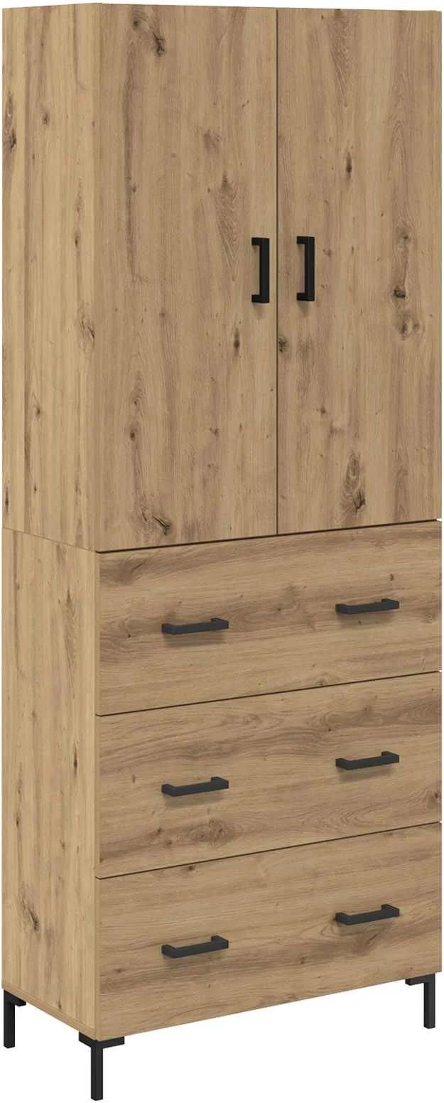 vidaXL Dressoir artisanaal eikenkleurig 42,5 x 40 x 93 cm Bewerkt hout