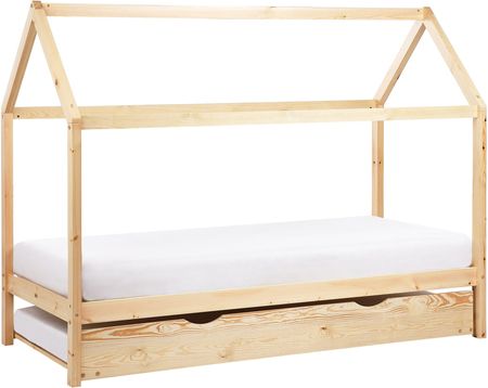 Beliani Łóżko Dziecięce Wysuwane Drewno Sosnowe Crillon 90x200Cm Jasnobrązowy (592369)