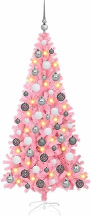 vidaXL Sztuczne Choinki Ze Led Lights Różowy 180cm Pvc (3396428)