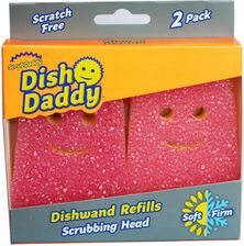Zdjęcie Scrub Daddy Dish Daddy Refill - 2 zapasowe gąbki do szczotki Różowe - Radziejów