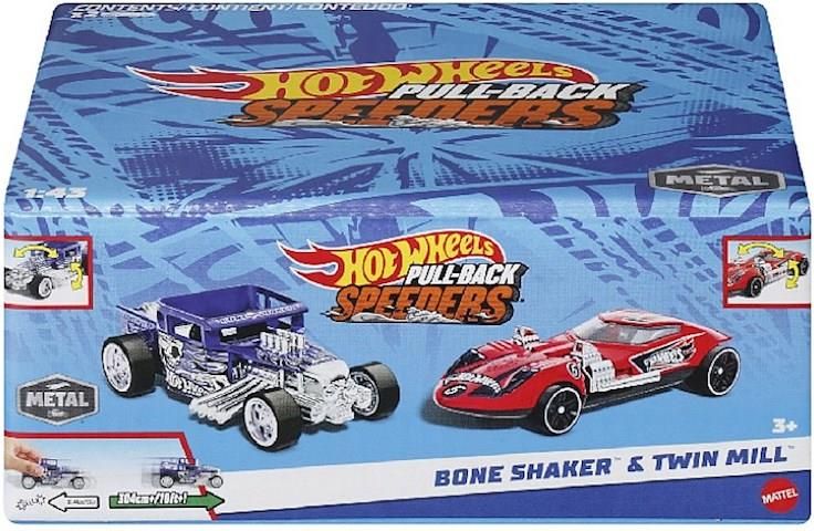 Hot Wheels Pull-Back Speeders 2-pack Autek Bone Shaker & Twin Mill ...