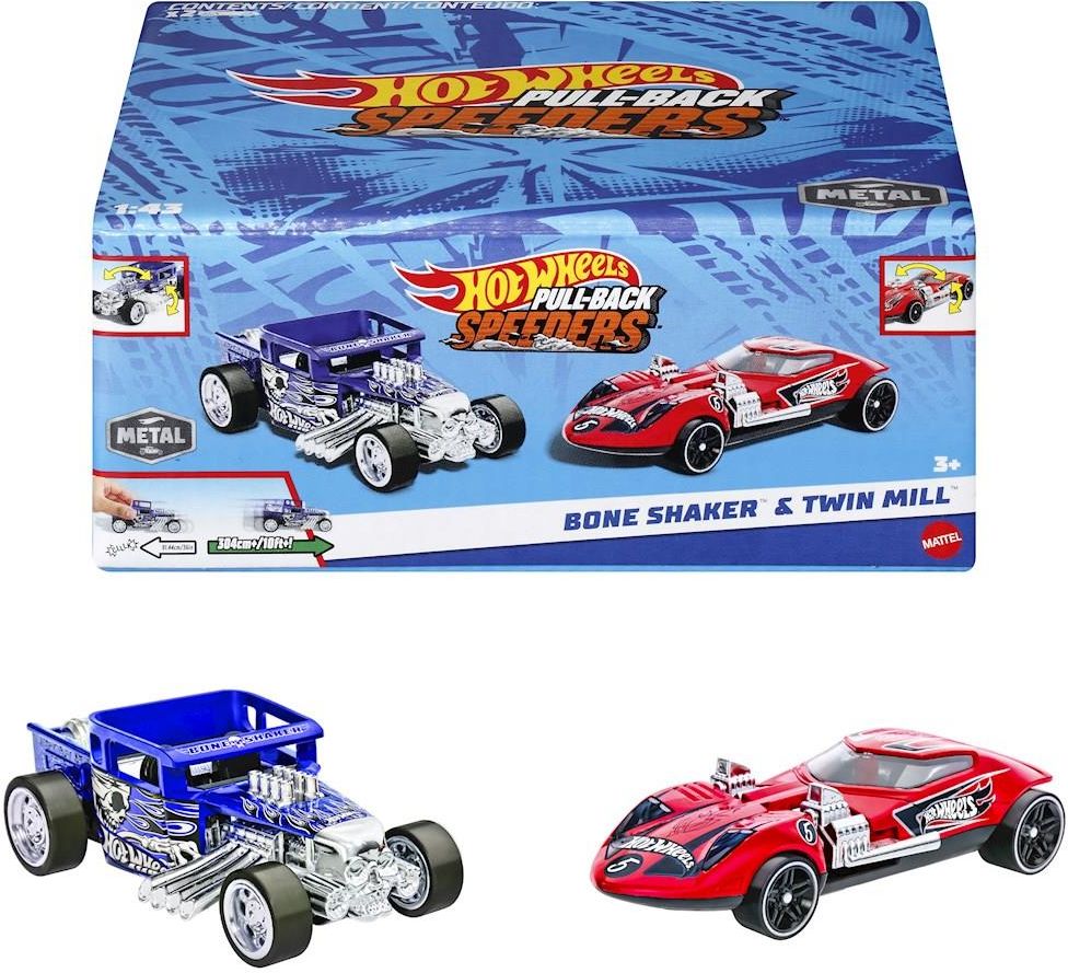 Hot Wheels Pull-Back Speeders 2-pack Autek Bone Shaker & Twin Mill ...