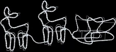 Gravora Świąteczna Dekoracja LED Renifery I Sanie Zimny Biały 22.5x46x47cm 24x48.5x35cm Ip44 (G01104011)