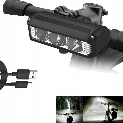 Lampka Rowerowa Przednia 3Led Mocna Akumulatorowa Do Roweru 2000Mah