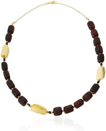 ankabizuteria.pl  Przepiękny naszyjnik srebrny pozłacany z bursztynem wiśnia i