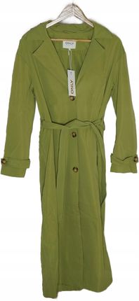 Only Długi Klasyczny Płaszcz Rose Trencz Damski Wiązany R. M