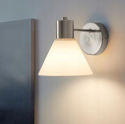 Lampa Ikea Flugbo Kinkiet, Instalacja Przewodowa, Niklowany/Szkło