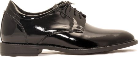 Czarne podwyższające lakierki męskie +6cm T229