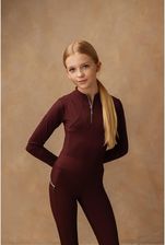 Zdjęcie Jd Attack Dziecięca Bluzka Do Jazdy Konnej Z Długim Rękawem Catty Long Bordowa - Kożuchów