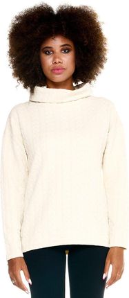 Szary damski sweter Leone z warkoczami