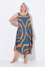 Zdjęcie Damskie Sukienka midi koła krój trapezowy okrągły dekolt bez rękawów - Karpacz