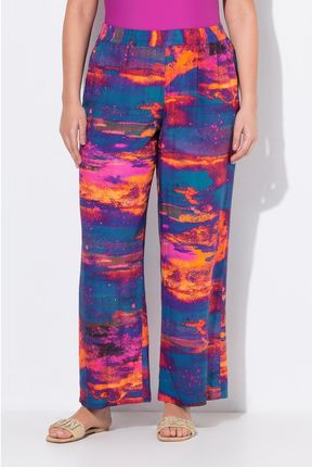 Damskie Spodnie palazzo szeroka prosta nogawka elastyczny pas